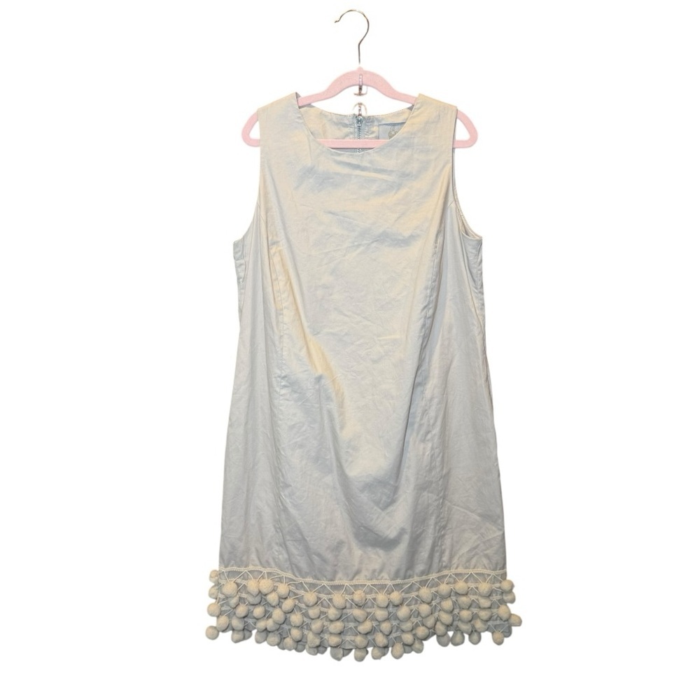 TWELVE BY TWELVE LOS ANGELES Sleeveless White Dress with Pom Pom Hem Size M